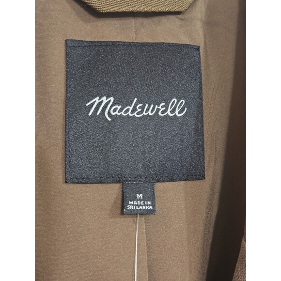 NWT Madewell Blazer Womens Medium Polyester Brown Cognac Toffee Pockets F2.6 - Picture 3 of 13